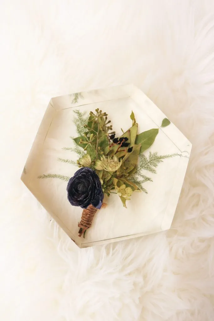Small Hexagon with boutonniere