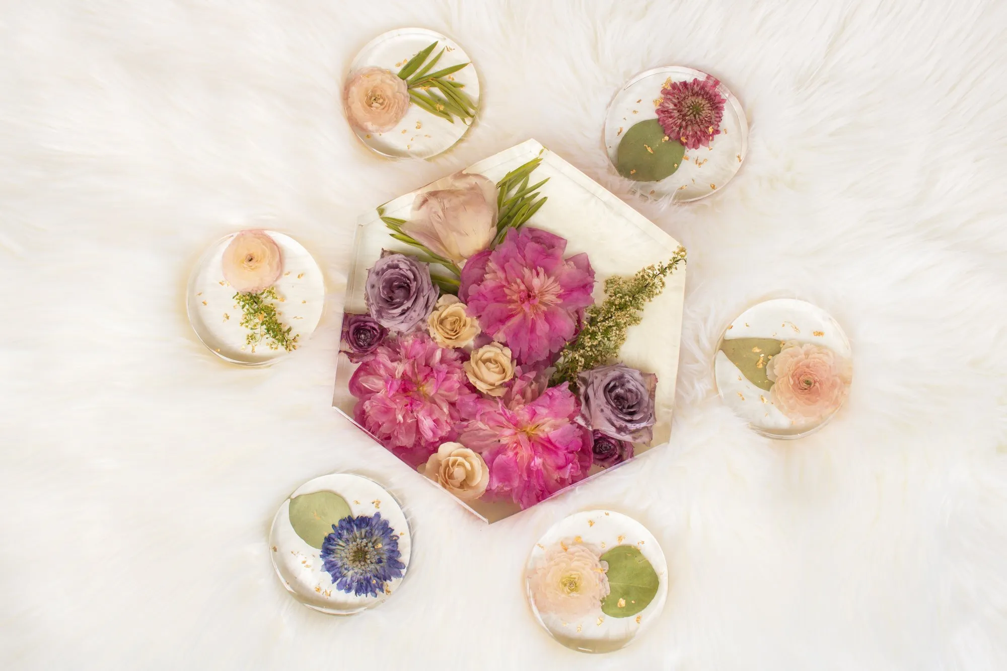 Large Hexagon and coasters